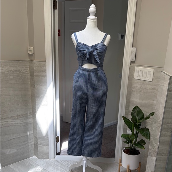 Abercrombie & Fitch Pants - Abercrombie & Fitch Blue Denim Jumpsuit with Fitted Bodice